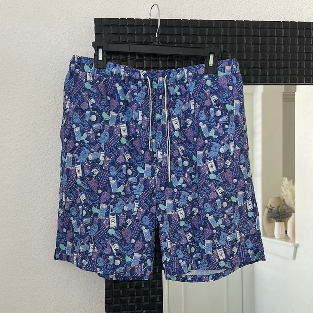 Peter Millar Purple Blue Patterned Men’s Swim Trunks